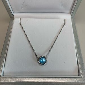 Tacori Crescent Station necklace with blue topaz 16 inches